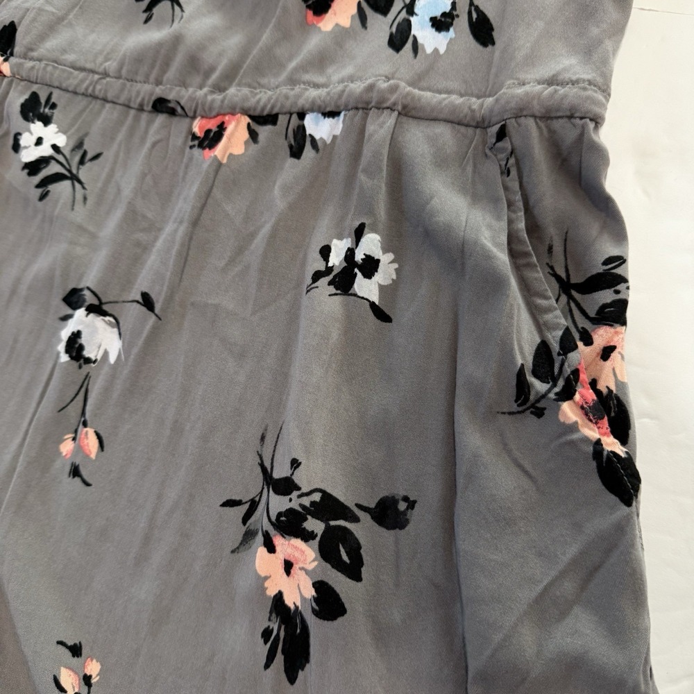 Torrid Gray Floral Challis Zip-Front 3/4 Tab Sleeve Shirt Dress Size‎ 4X - Picture 7 of 13